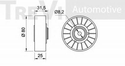 TREVI AUTOMOTIVE ta1140 -  Натяжной ролик, поликлиновой  ремень